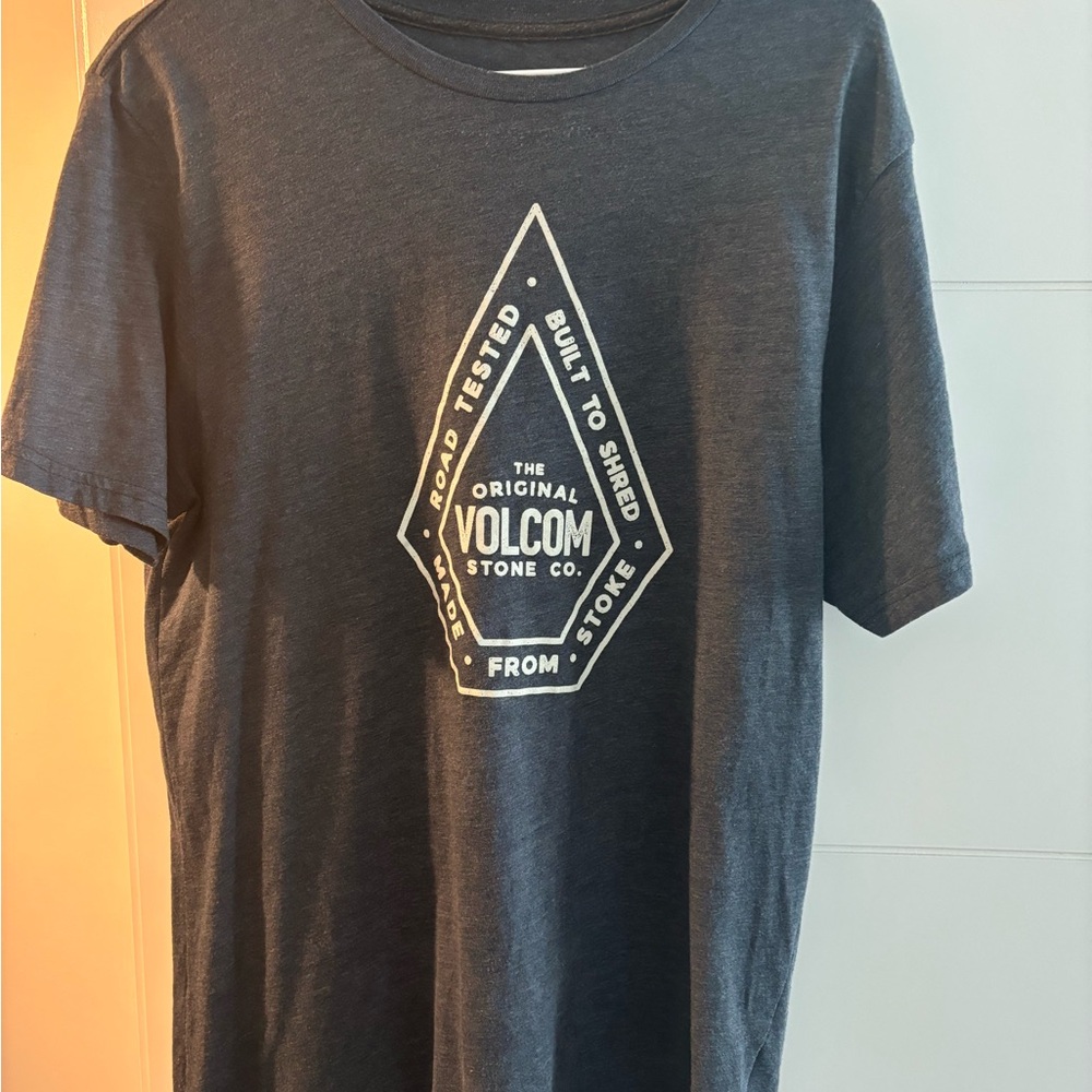 Volcom Charcoal Tee with White Logo